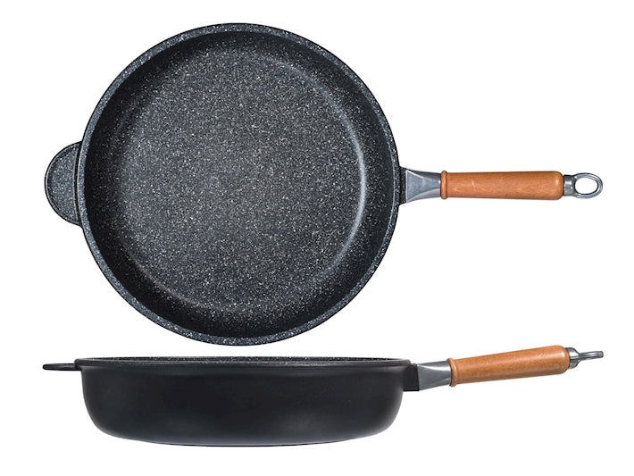 PADELLA ANTIADERENTE IN PIETRA CON MANICO IN LEGNO