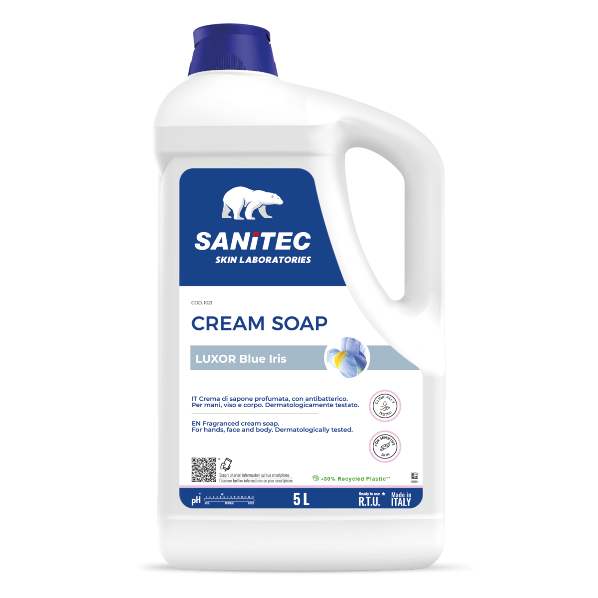 CREMA DI SAPONE CON ANTIBATTERICO - CREAM SOAP IRIS BLU 5LT
