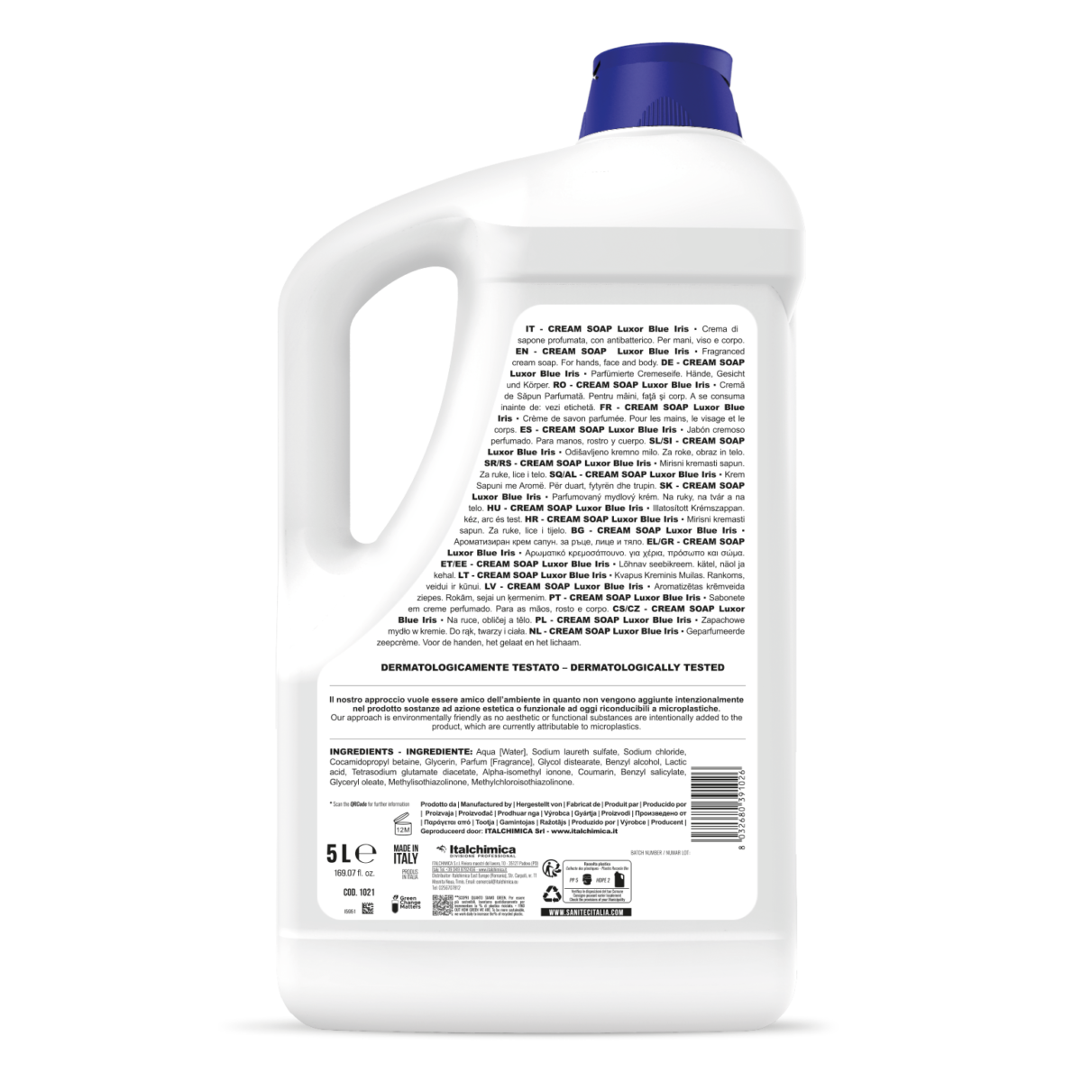 CREMA DI SAPONE CON ANTIBATTERICO - CREAM SOAP IRIS BLU 5LT