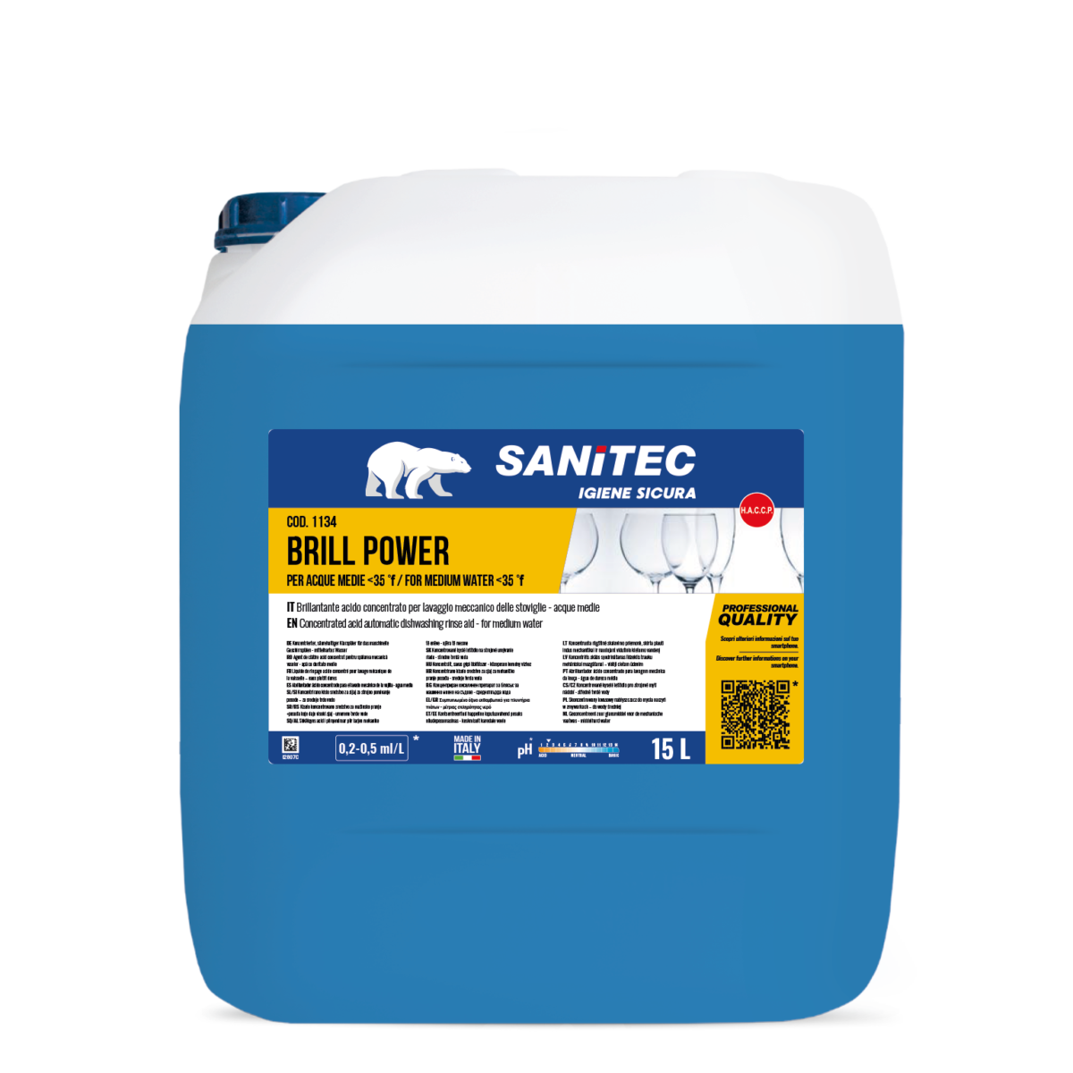 BRILLANTANTE LAVASTOVIGLIE ACIDO CONCENTRATO - BRILL POWER 15LT