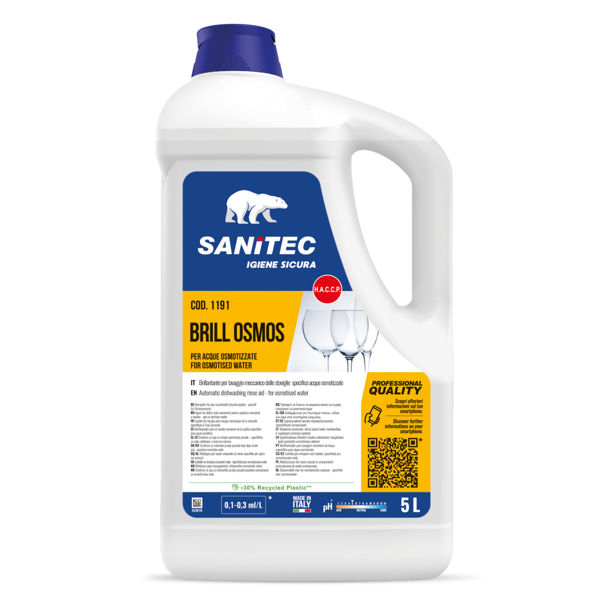 BRILLANTANTE LAVASTOVIGLIE SPECIFICO PER ACQUE OSMOTIZZATE - BRILL OSMOS 5LT