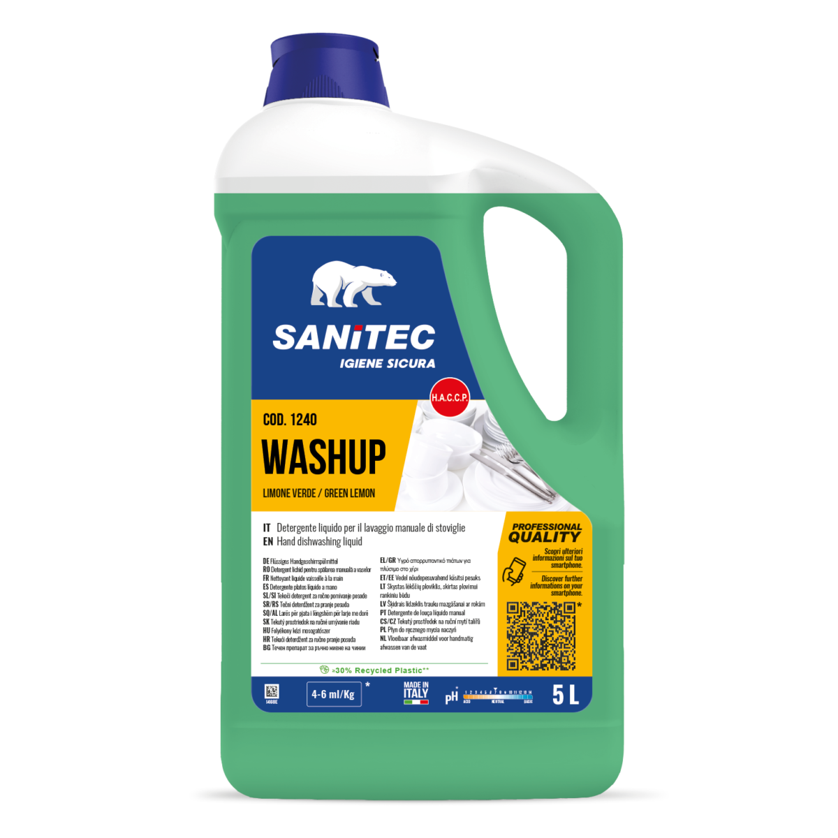DETERGENTE LIQUIDO - WASHUP LIMONE VERDE 5LT