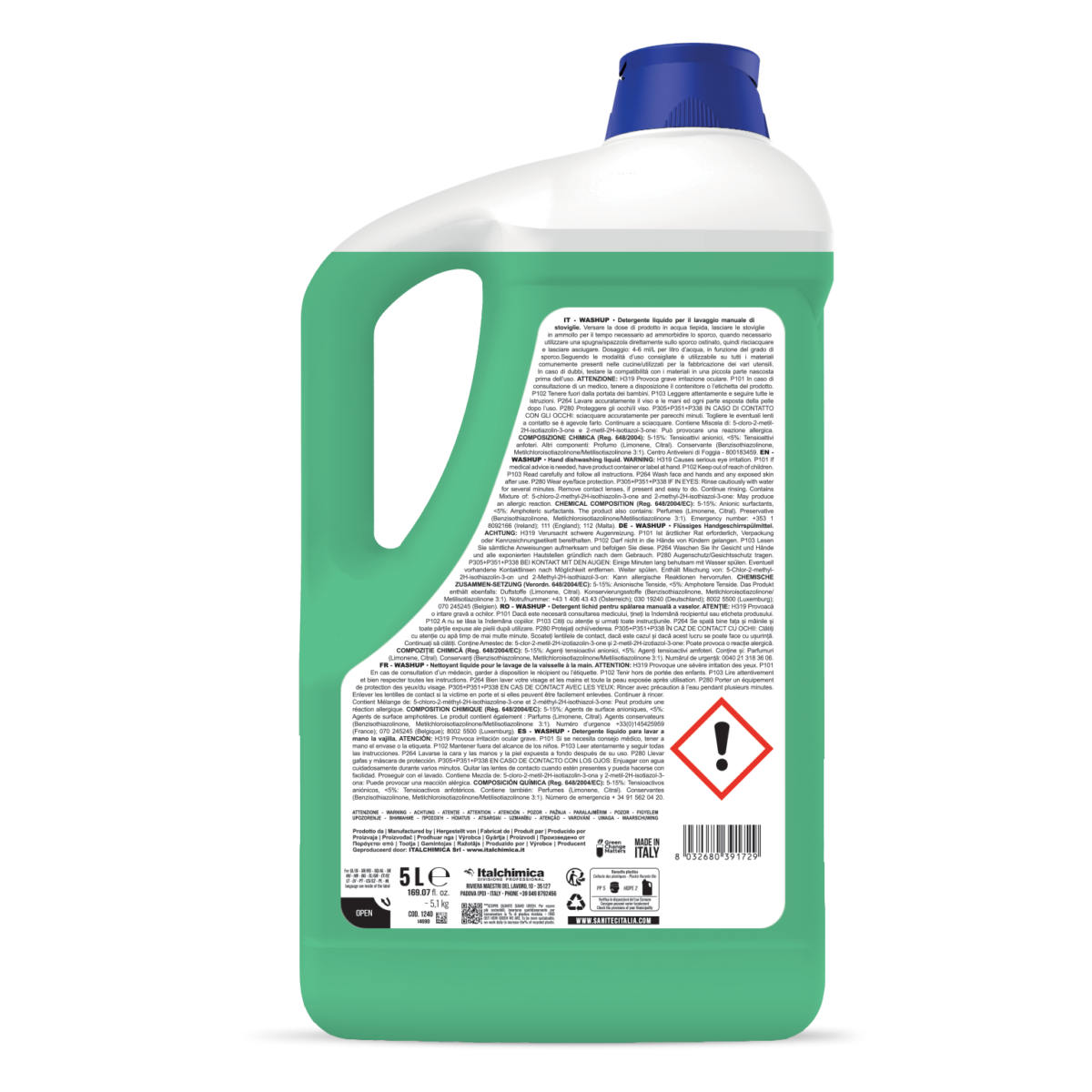 DETERGENTE LIQUIDO - WASHUP LIMONE VERDE 5LT