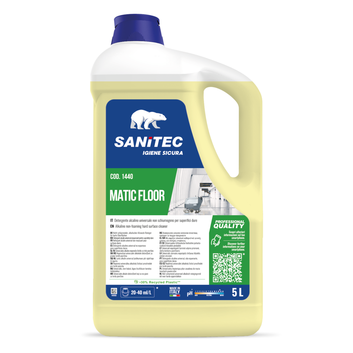 DETERGENTE ALCALINO UNIVERSALE PER PAVIMENTI - MATIC FLOOR 5LT