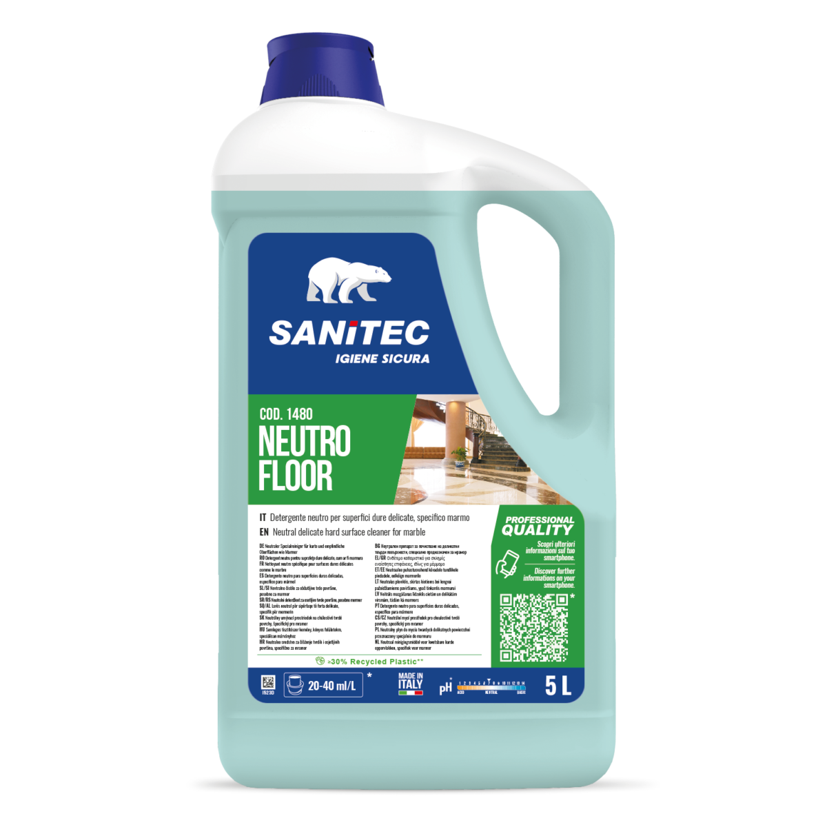 DETERGENTE PER SUPERFICI DELICATE - NEUTRO FLOOR FLOREALE 5LT