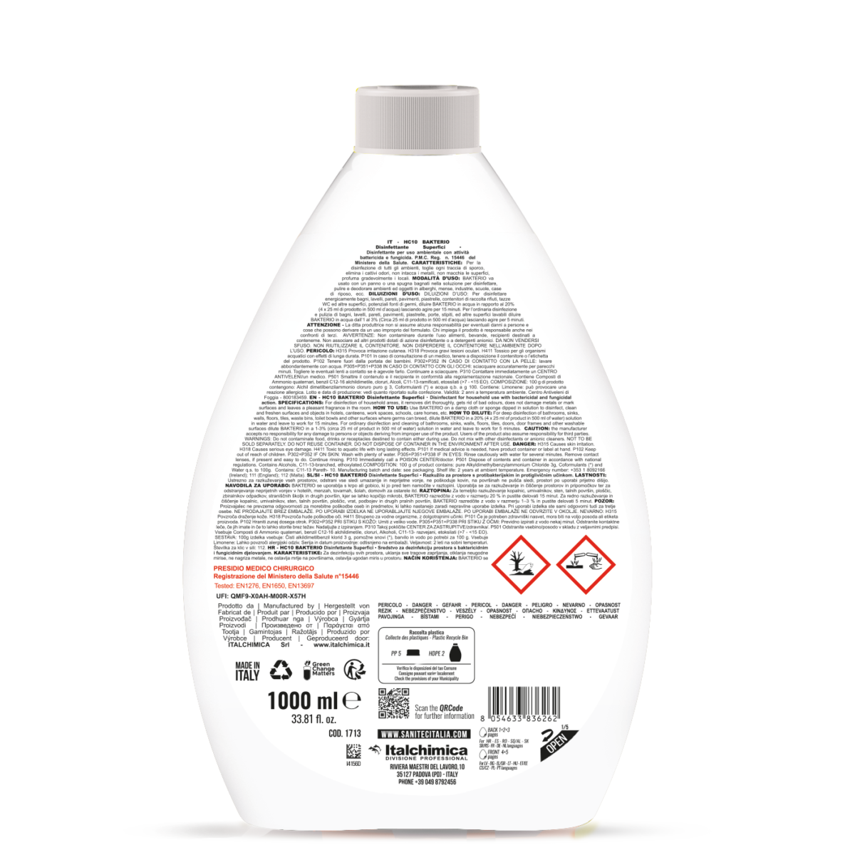 DISINFETTANTE PER AMBIENTI - HC10 BAKTERIO 1000ML
