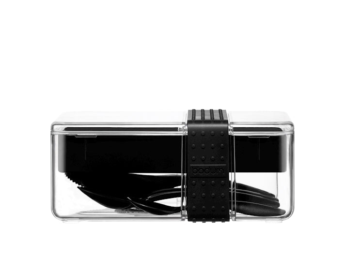 LUNCH BOX CON POSATE COLORE NERO