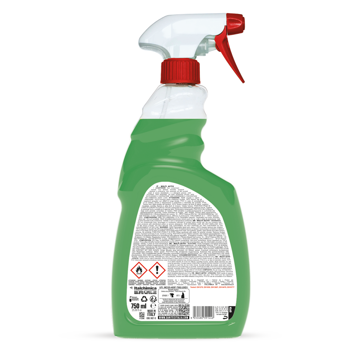 DISINFETTANTE MULTIACTIV -SENZA PROFUMO- 750ML SPECIFICO PER CUCINE