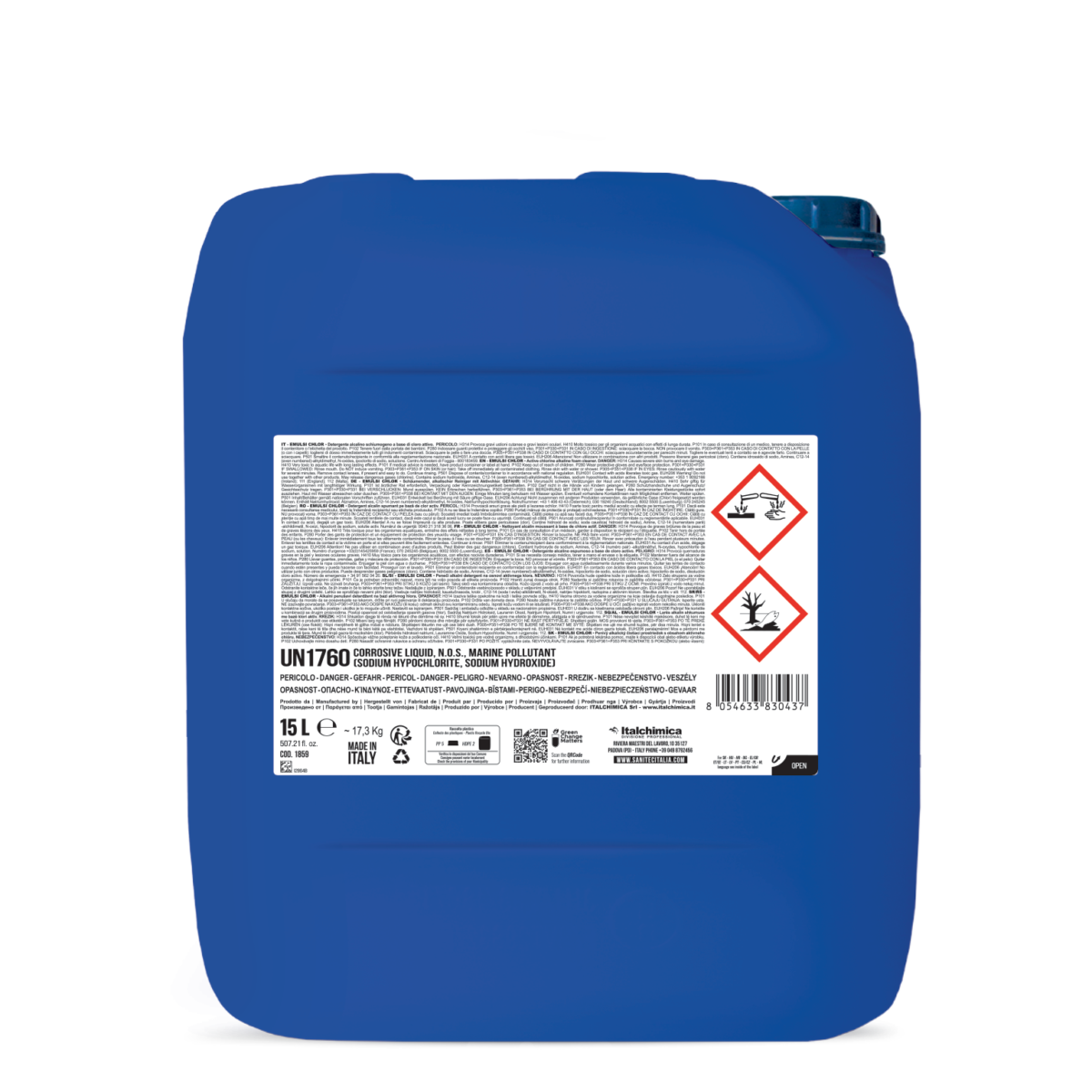 DETERGENTE ALCALINO SCHIUMOGENO A BASE DI CLORO ATTIVO - EMULSI CHLOR 15LT