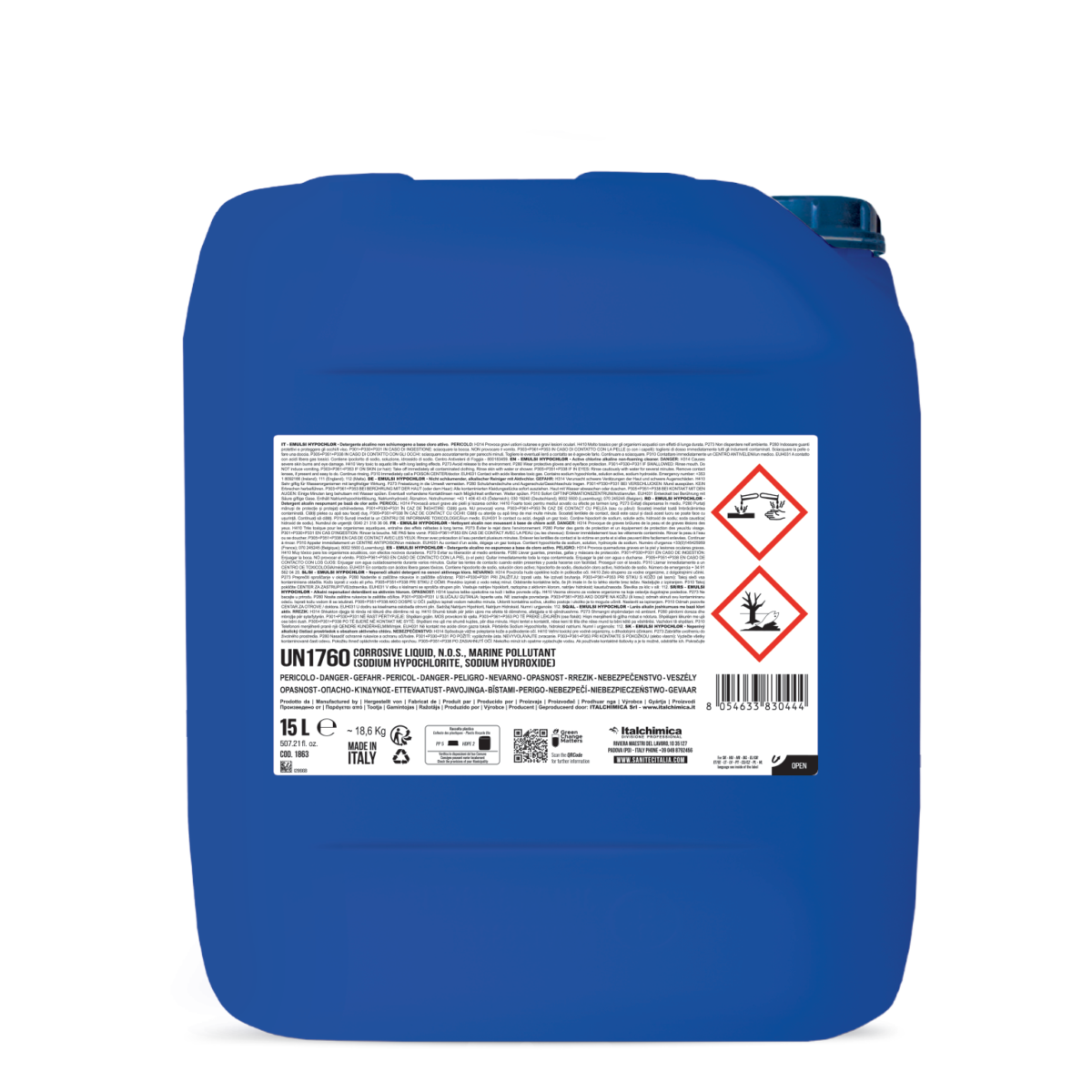 DETERGENTE NON SCHIUMOGENO A BASE DI CLORO ATTIVO - EMULSI HYPOCHLOR 15LT