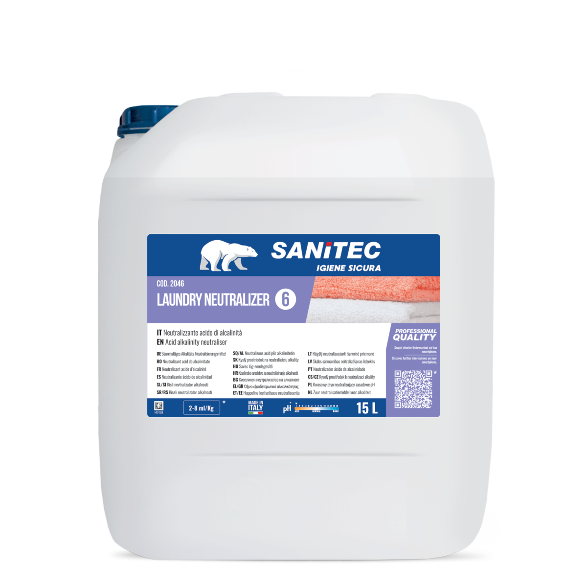 DETERGENTE ENZIMATICO CON SBIANCANTI OTTICI PER TUTTI I TIPI DI TESSUTI - LAUNDRY NEUTRALIZER 15LT