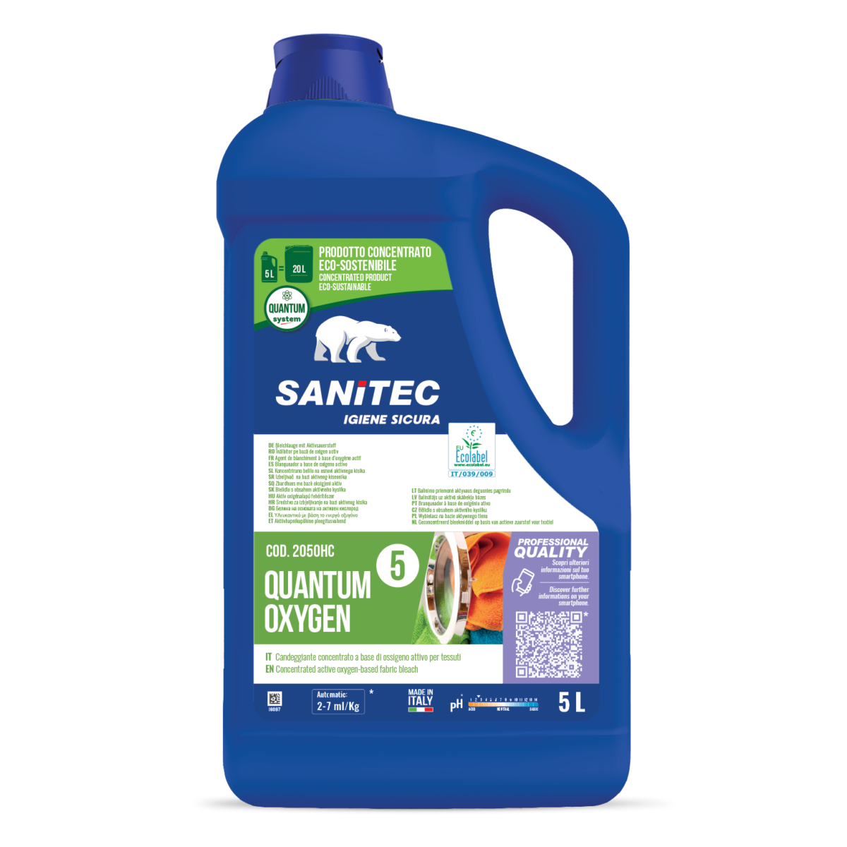 CANDEGGIANTE CONCENTRATO A BASE DI OSSIGENO ATTIVO - QUANTUM OXYGEN 5LT