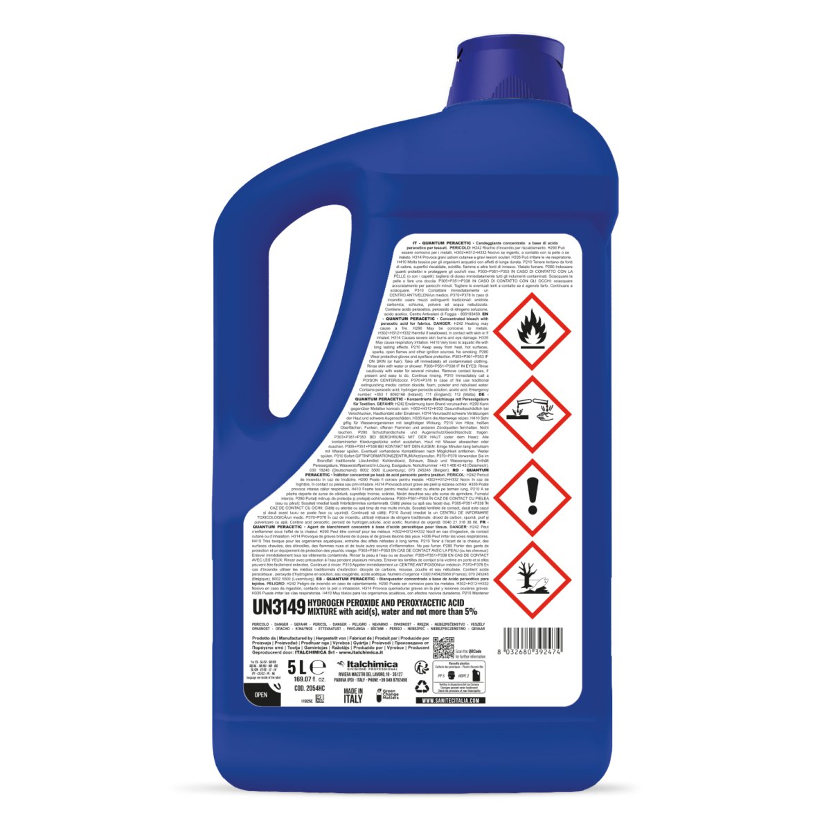 CANDEGGIANTE CONCENTRATO A BASE DI ACIDO PARACETICO PER TESSUTI - QUANTUM PERACETIC 5LT