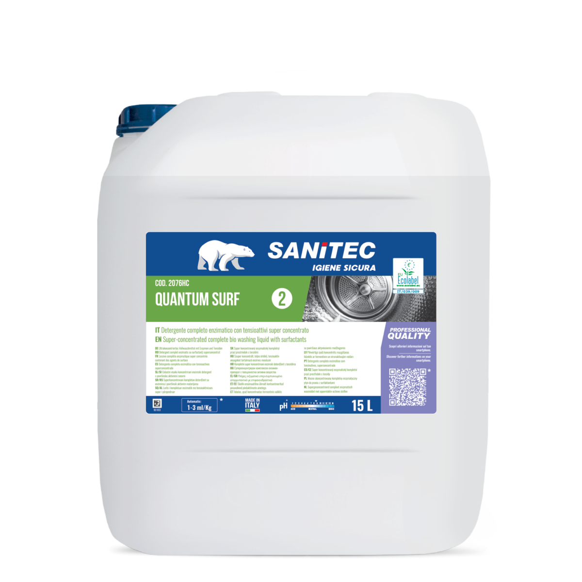 DETERGENTE CONCENTRATO CON ENZIMI - QUANTUM SURF 15LT