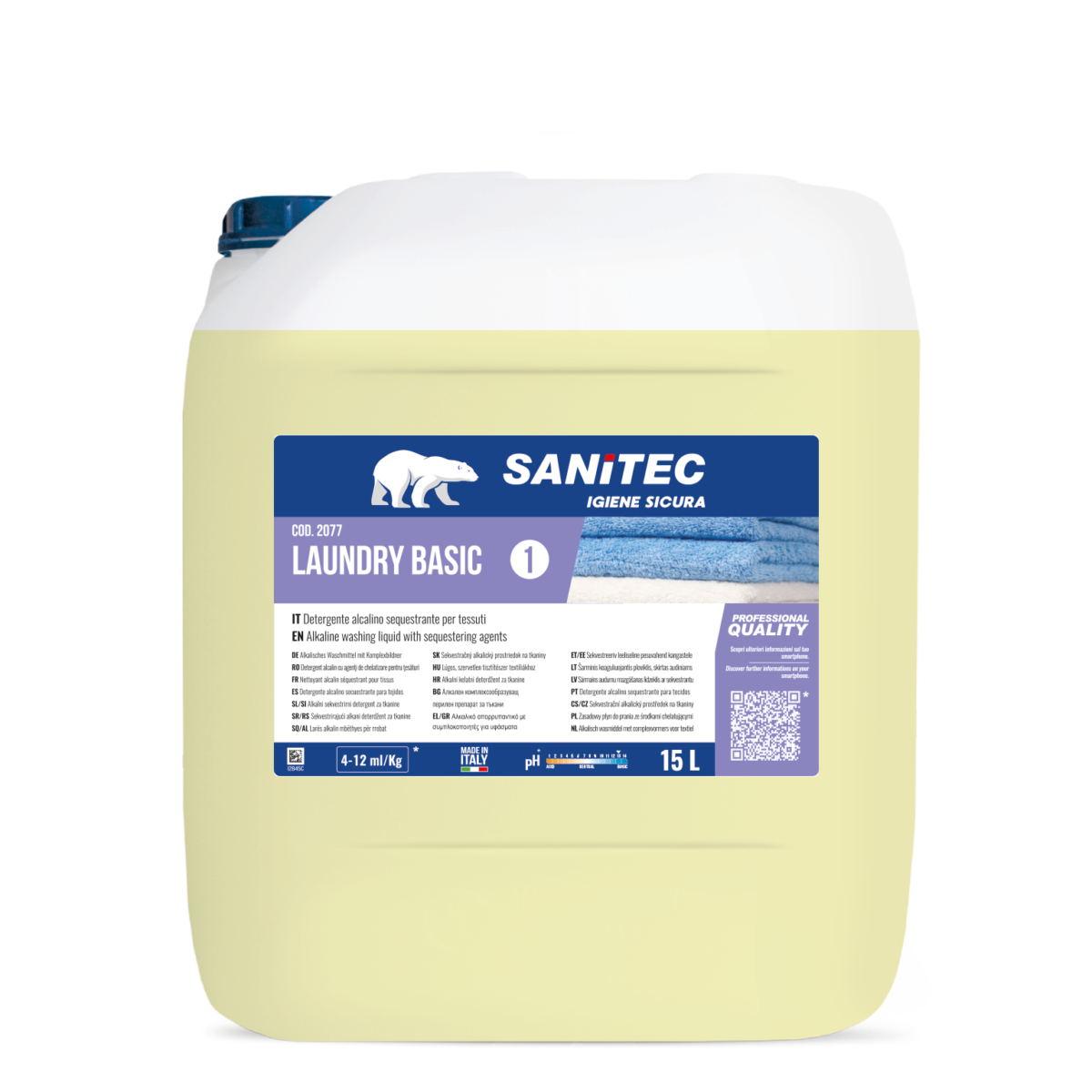 DETERGENTE ALCALINO SEQUESTRANTE PER TESSUTI - LAUNDRY BASIC 15LT