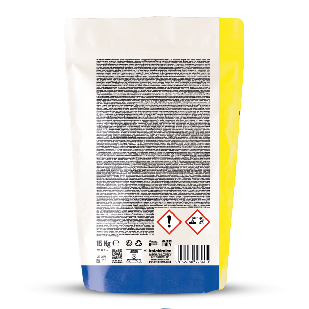 DETERGENTE IN POLVERE ATOMIZZATO CONCENTRATO, ENZIMATICO CON CANDEGGIANTI, PER TUTTI I TIPI DI TESSUTO - ATOMIC ULTRA 12KG