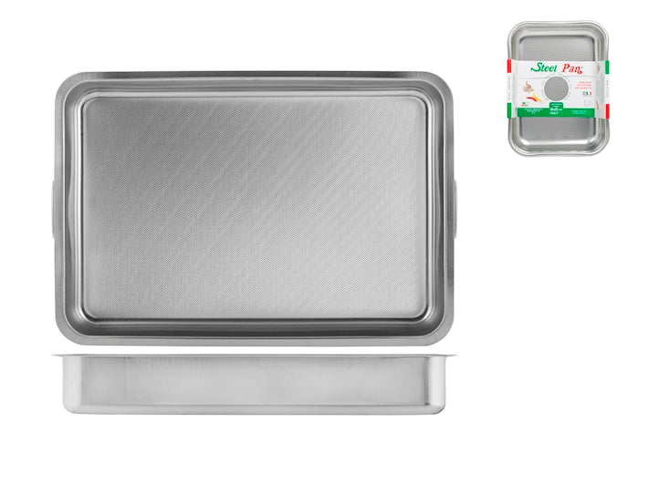 TEGLIA FORNO RETTANGOLARE ACCIAIO INOX STEEL PAN
