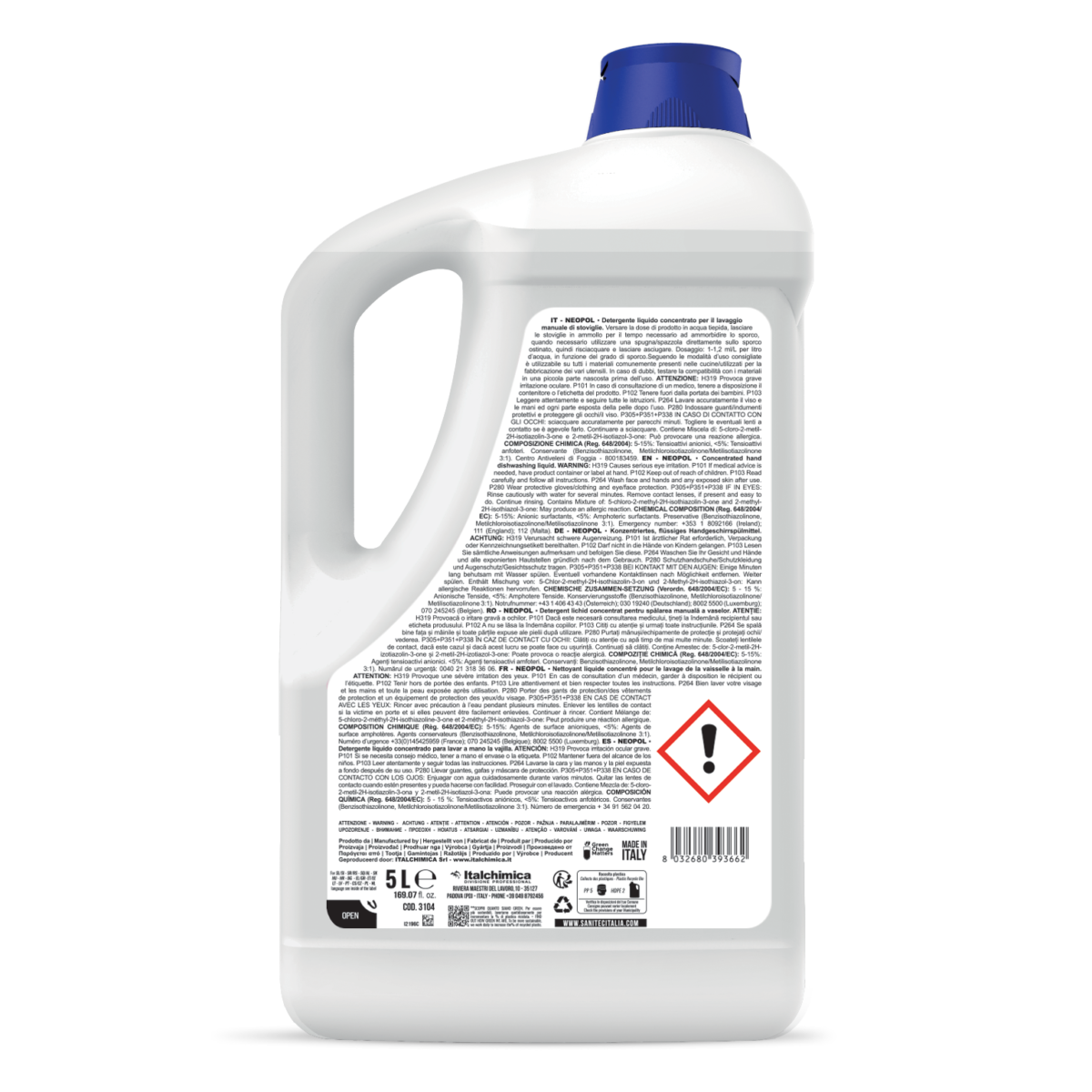 DETERGENTE LIQUIDO PIATTI - NEOPOL GREEN POWER 5LT