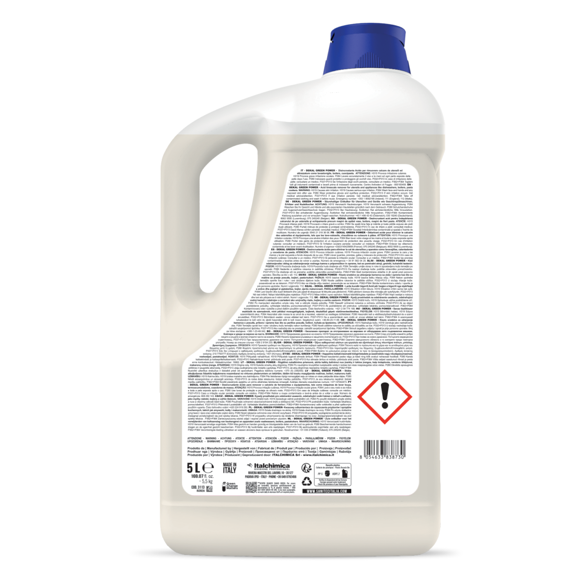 DETERGENTE ECOLOGICO CF2 ADATTO A TUTTE LE DUREZZE - DEKAL GREEN POWER 5LT