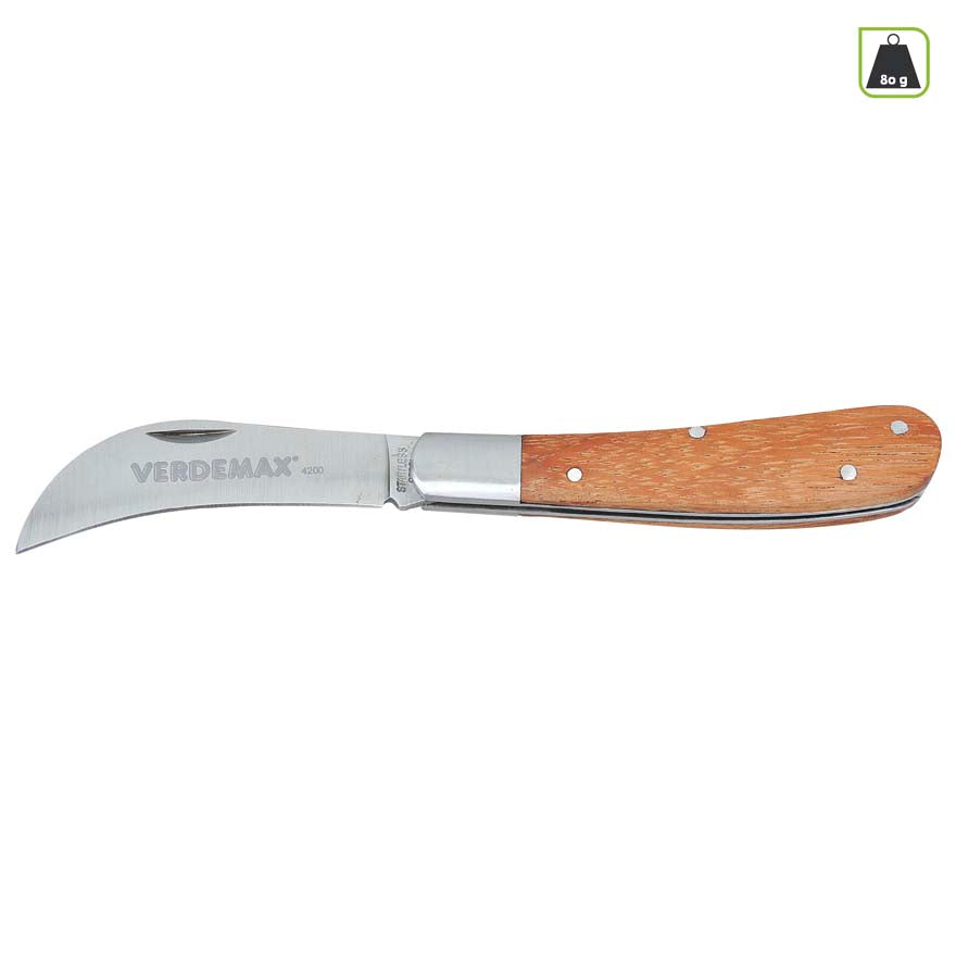 COLTELLO PER INNESTO LAMA A RONCOLA IN LEGNO E ACCIAIO