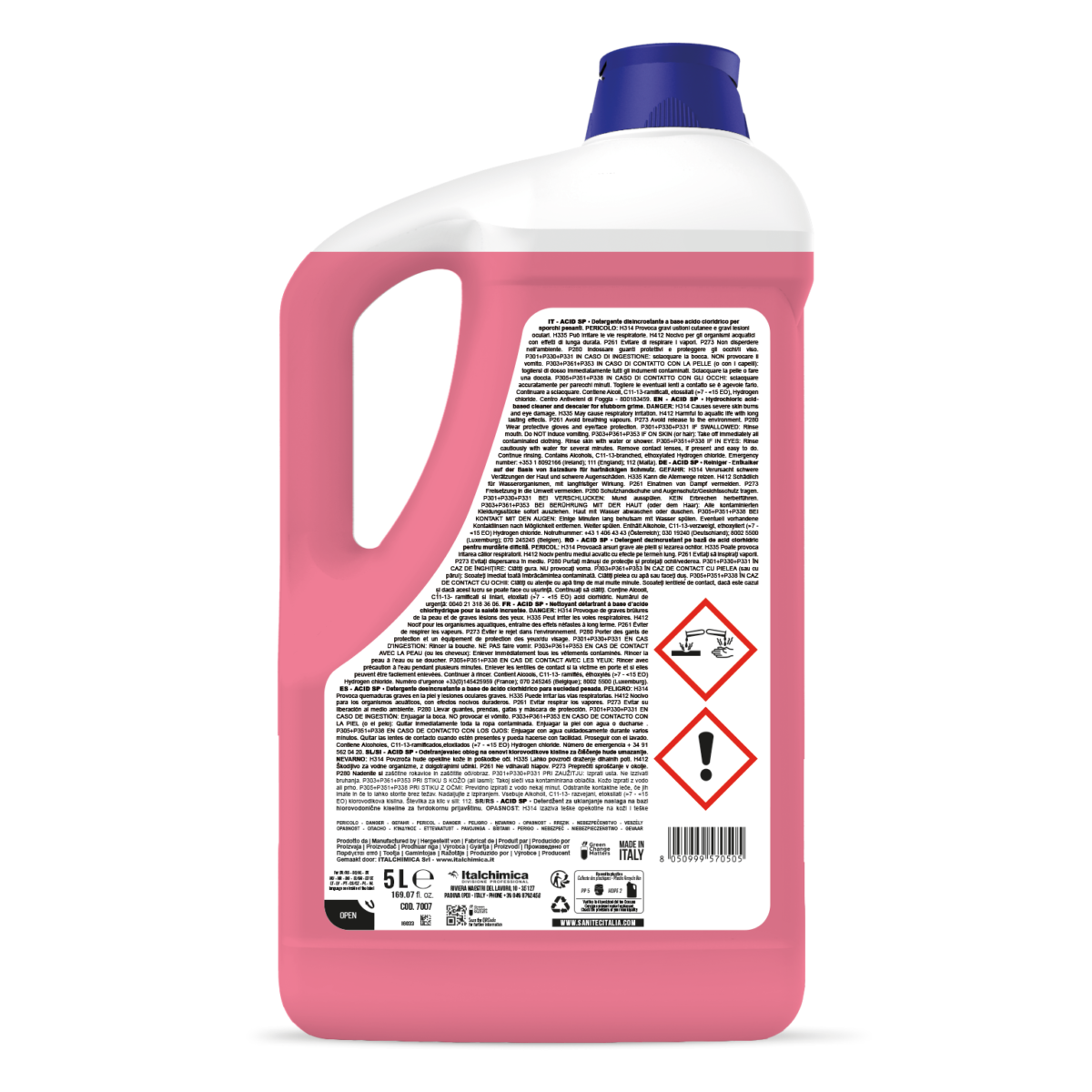 DETERGENTE DISINCROSTANTE A BASE DI ACIDO CLORIDRICO PER SPORCHI PESANTI - ACID SP 5LT