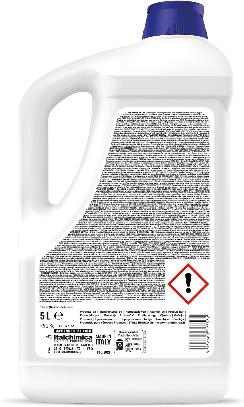 DETERGENTE LIQUIDO LAVATRICE SUPERSGRASSANTE PER SPORCO OSTINATO 5KG
