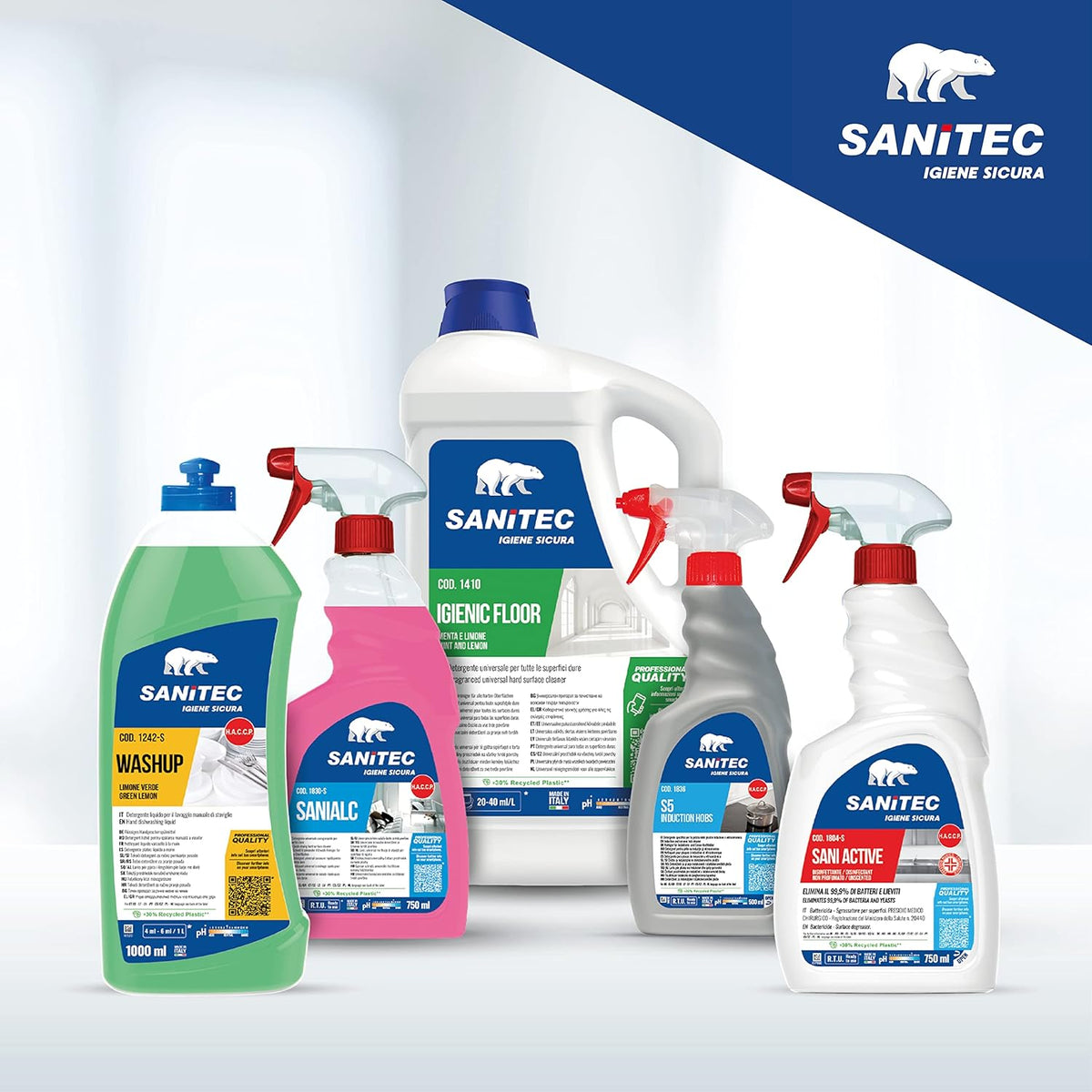 DETERGENTE UNIVERSALE SGRASSANTE CONCENTRATO CON AZIONE IGIENIZZANTE - IGIENIC FLOOR- MELA VERDE - 5LT