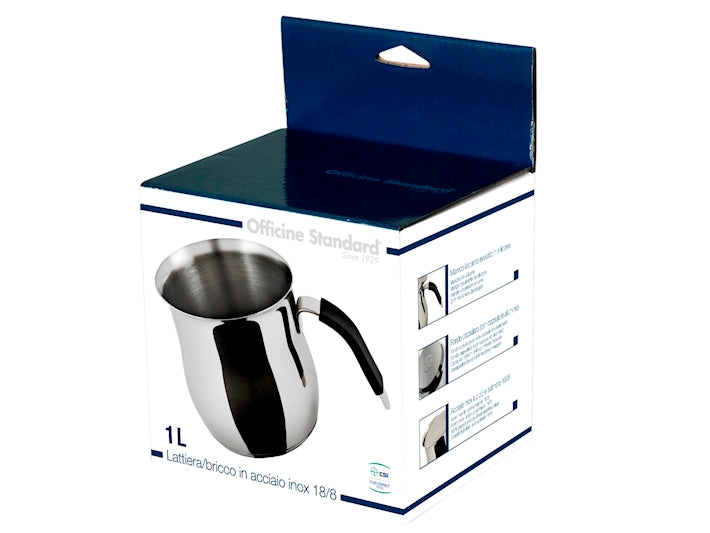 LATTIERA/BRICCO IN ACCIAIO INOX 18/10 - FONDO PER INDUZIONE - 1 LT