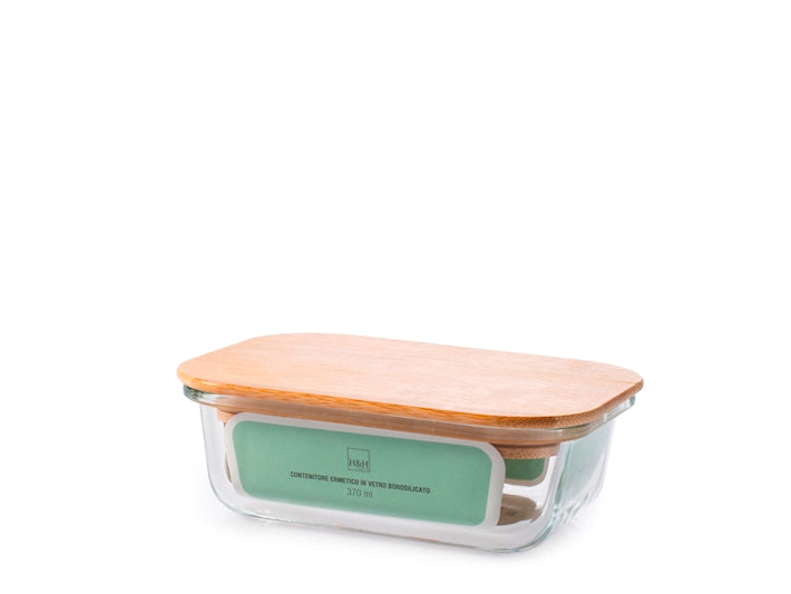 CONTENITORE IN VETRO CON COPERCHIO IN BAMBU 17,5X13CM - CAPIENZA 630ML