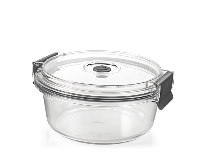 CONTENITORE IN VETRO CON COPERCHIO CON VALVOLA DIAMETRO 18CM - CAPIENZA 970ML