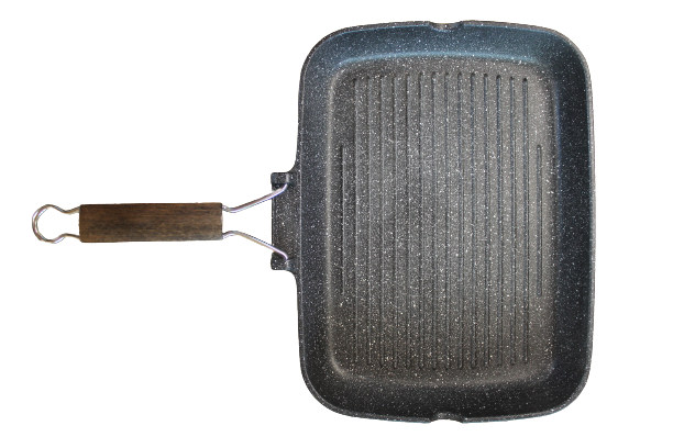 BISTECCHIERA ANTIADERENTE PIETRA CON MANICO PIEGHEVOLE