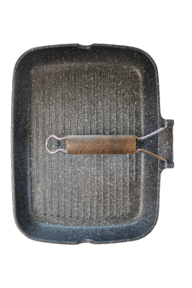 BISTECCHIERA ANTIADERENTE PIETRA CON MANICO PIEGHEVOLE