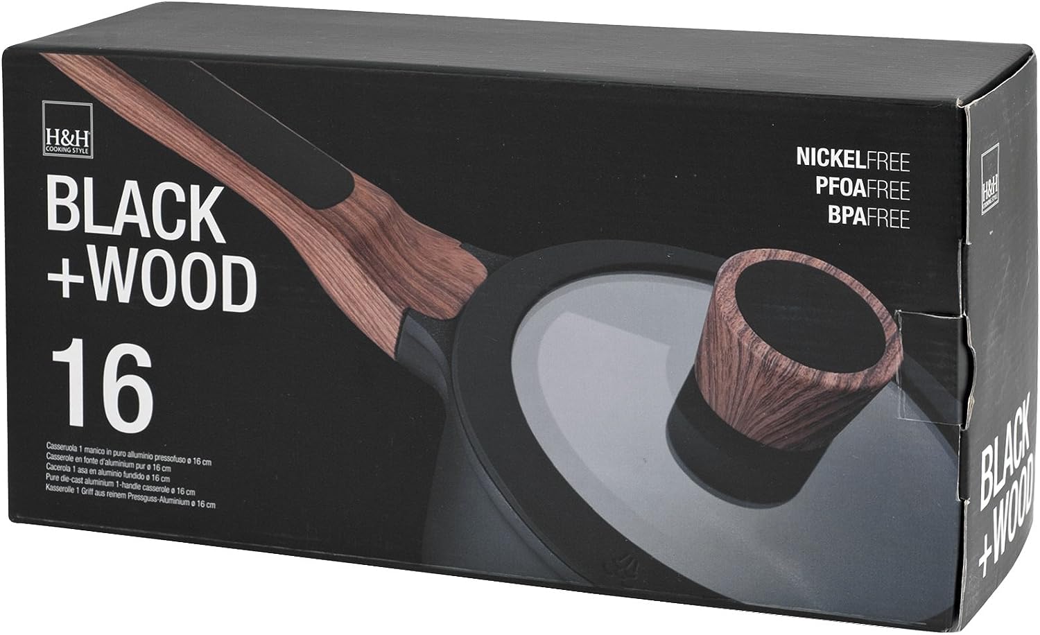 CASSERUOLA 1 MANICO BLACK WOOD 16cm