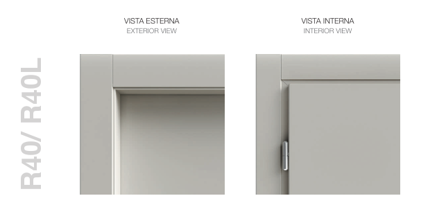 PORTA INTERNA A BATTENTE MURO 950 x 2075 x 280 mm - FINITURA JOTA CON VETRO