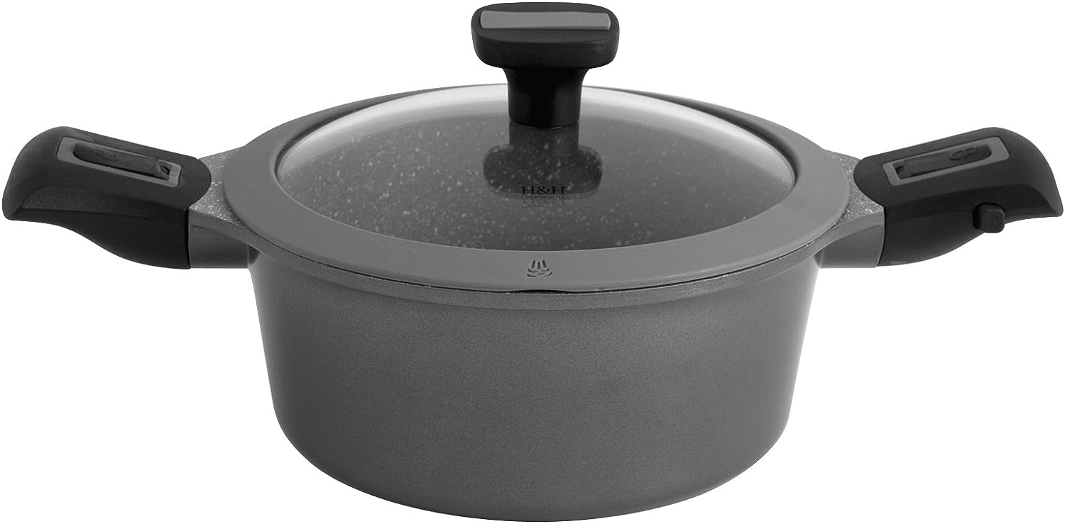 CASSERUOLA IN ALLUMINIO PRESSOFUSO EASY CLICK 2 MANICI AMMOVIBILI (20-24cm)