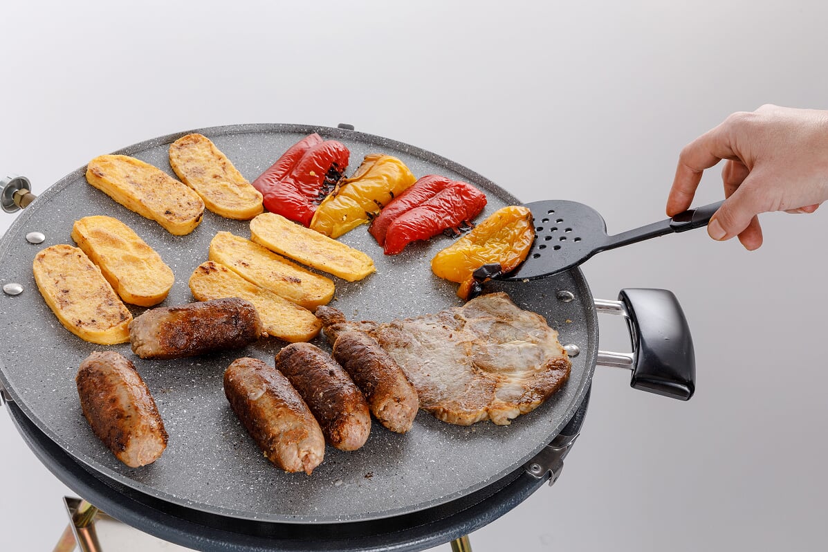 GRILL 220S BBQ GAS GPL CON PIASTRA EFFETTO PIETRA 42 CM