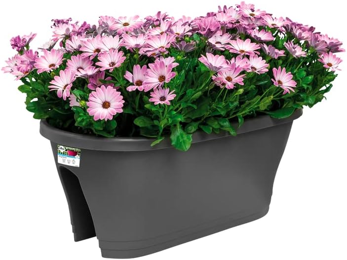 VASO CORSICA FLOWER BRIDGE 60cm ANTRACITE/30cm BIANCO