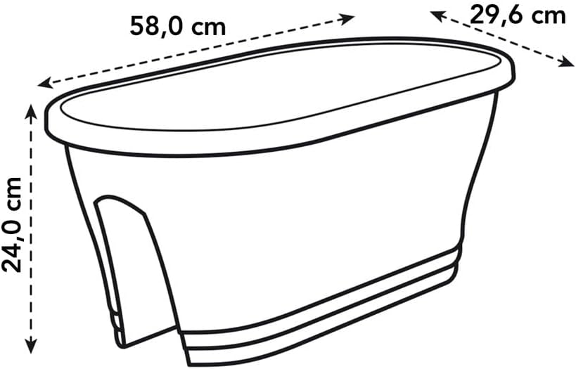VASO CORSICA FLOWER BRIDGE 60cm ANTRACITE/30cm BIANCO