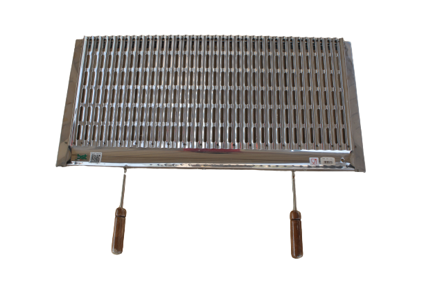 GRATICOLA GRIGLIA ACCIAIO INOX CON MANICI IN LEGNO (MISURE VARIE)