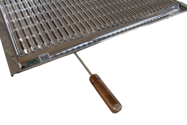 GRATICOLA GRIGLIA ACCIAIO INOX CON MANICI IN LEGNO (MISURE VARIE)