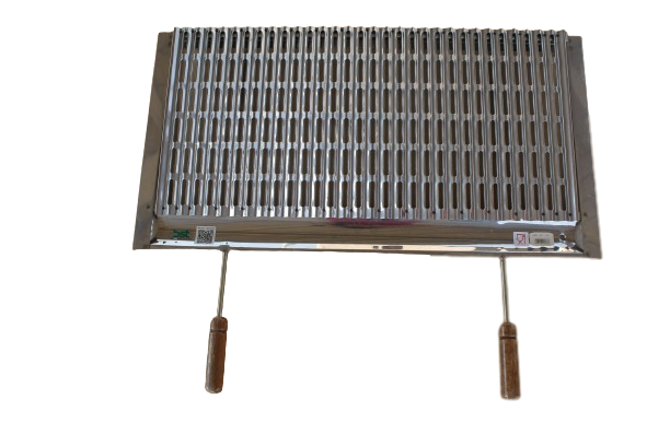 GRATICOLA GRIGLIA ACCIAIO INOX CON MANICI IN LEGNO (MISURE VARIE)