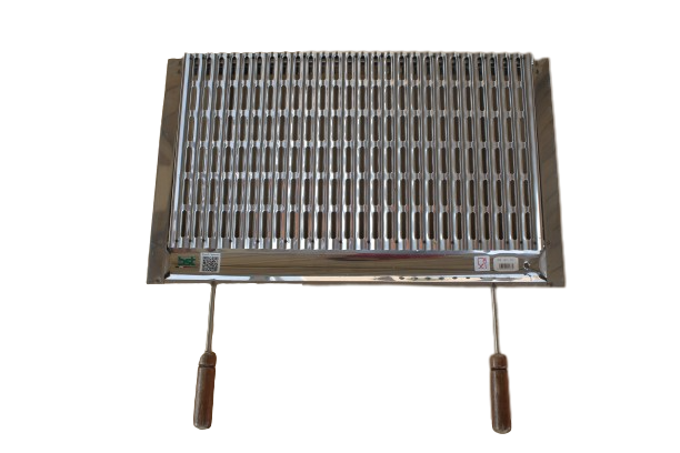 GRATICOLA GRIGLIA ACCIAIO INOX CON MANICI IN LEGNO (MISURE VARIE)