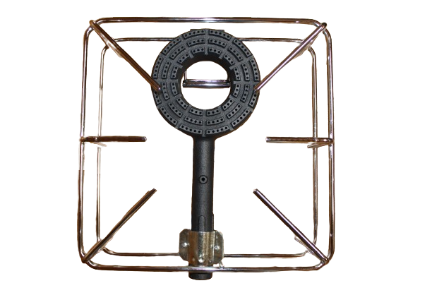 FORNELLONE 40X40 CROMATO CON BRUCIATORE IN GHISA