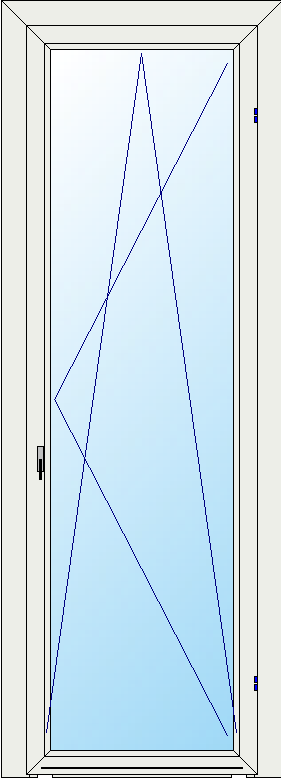 Portafinestra un'anta-ribalta in pvc L. 100 x H. 200 cm