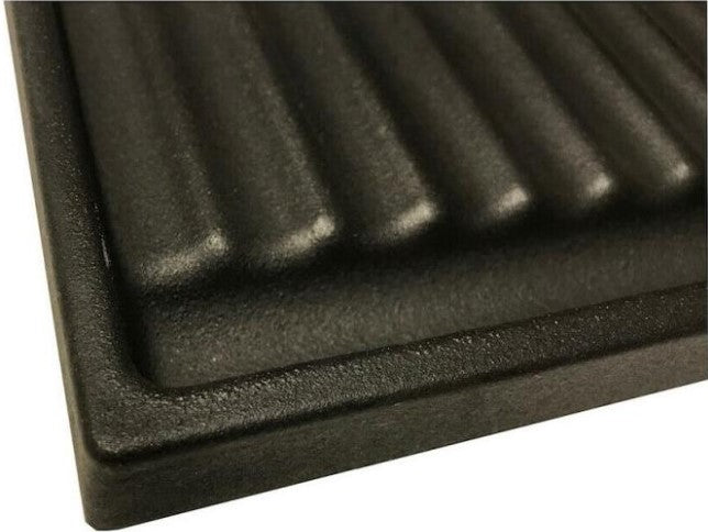 PIASTRA IN GHISA 40X60 SMALTATA BIFACCIALE (LISCIA/RIGATA) CON SCOLAGRASSO