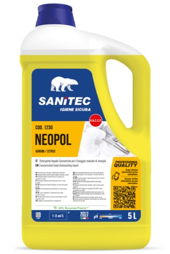 DETERGENTE LIQUIDO PER STOVIGLIE - NEOPOL PIATTI GEL 5KG