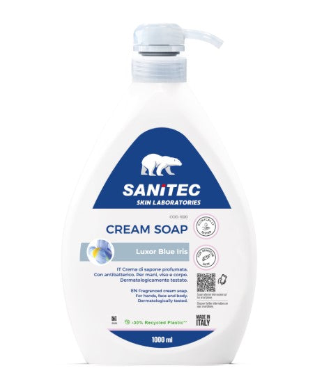 CREMA DI SAPONE PER MANI, VISO E CORPO - CREAM SOAP "IRIS BLU" 1litro
