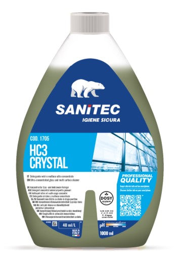 DETERGENTE CONCENTRATO VETRI,SPECCHI E SPOLVERO HC3 CRYSTAL