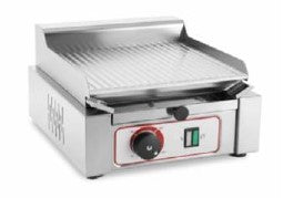 TOSTIERA GRILL CON PIASTRA IN ACCIAIO CROMATO LISCIA O RIGATA