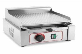 TOSTIERA GRILL MEDIA CON PIASTRA IN ACCIAIO CROMATO LISCIA O RIGATA